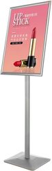 Dingo A3 Sign Holder Stand Adjustable Poster Display Stand, Aluminum Menu Stand Floor Display Stands Replaceable Advertisement with Stable Base,(Sliver)